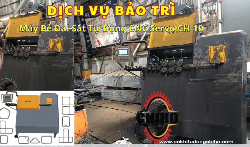 dịch vụ bảo trì máy bẻ đai sắt tự động cnc servo ch-10 | Bảo trì định kỳ, Máy bẻ đai sắt, CNC Servo CH-10, Sửa chữa máy móc, Phụ tùng chính hãng, Kiểm tra kỹ thuật, Vệ sinh máy móc, Hiệu chỉnh thông số, An toàn vận hành, Dịch vụ chuyên nghiệp,