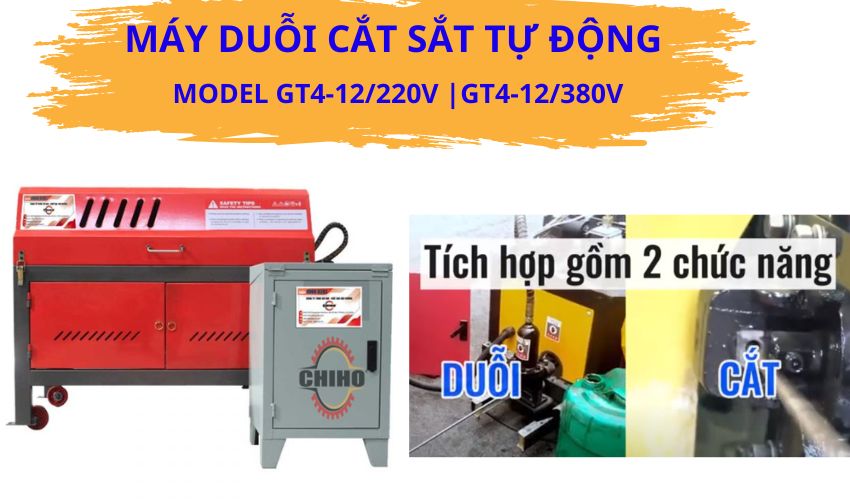 Máy duỗi cắt sắt tự động Model GT4-12220V GT4-12380V