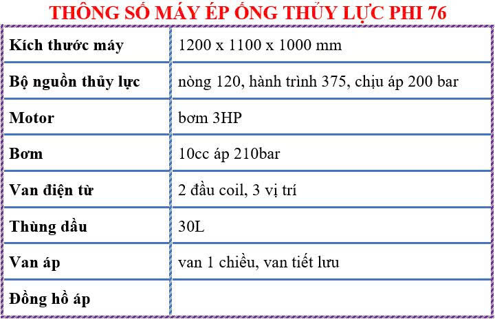 may ep ong thuy luc phi 76 | máy ép ống thủy lực Phi 76 CHIHO
